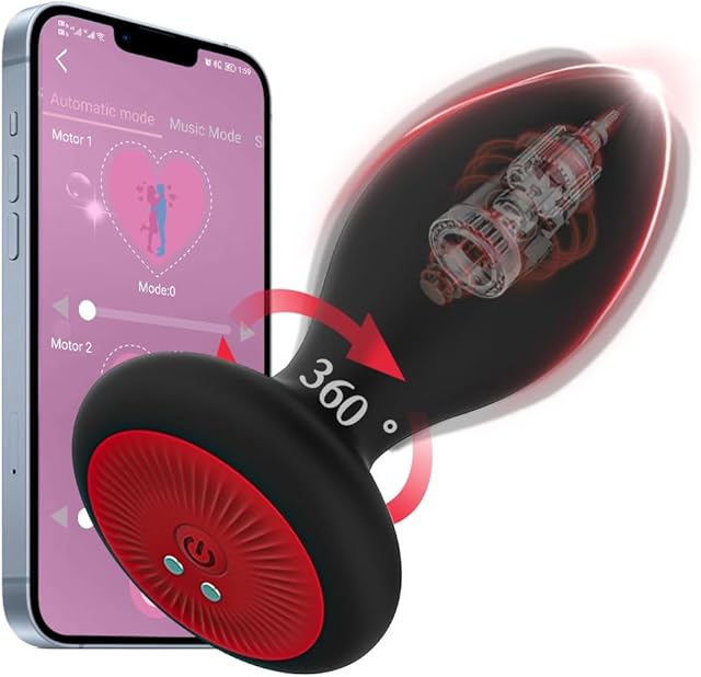 Anal Toys Adult Sex Toys,Vibrating Butt Plug with App Control 10 Vibrating 6 Rotation Modes, Anal Plug Beads Prostate Massager, Anal Male Sex Toys Vibrator for Men and Women,Couples