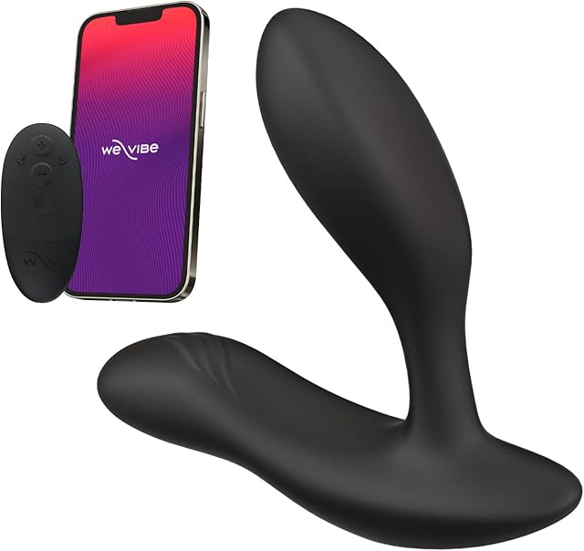 We-Vibe Vector+ Vibrating Butt Plug Adult Sex Toy | Silicone Perineum & Prostate Massager Male Sex Toy | Long Distance App & Remote Control Anal Vibrator | 10 Modes Anal Plug for Couples | Black