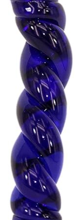Glass Pleasure Wand Anal Sex Toys Massager, Eastern Delights 6.7 Inches Spiral Shape Dildo, Blue