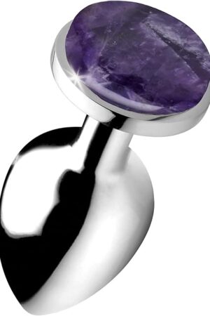 Genuine Amethyst Gemstone Anal Plug - Large