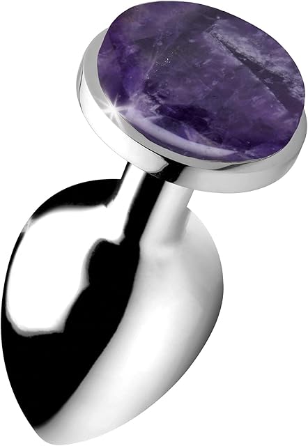 Genuine Amethyst Gemstone Anal Plug - Large