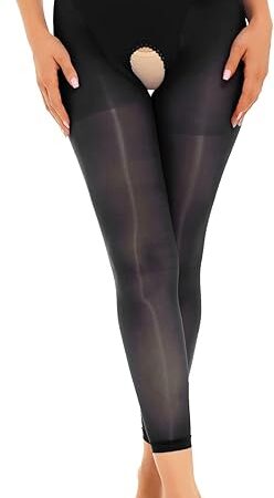 Women Open Crotch Stockings Gymnastics Ballet Dance Leggings Sexy Nightwear Ultra Thin Pants