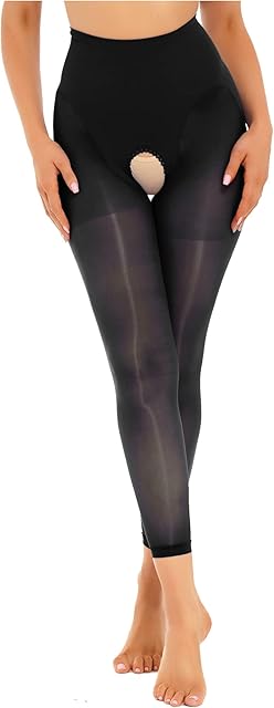 Women Open Crotch Stockings Gymnastics Ballet Dance Leggings Sexy Nightwear Ultra Thin Pants