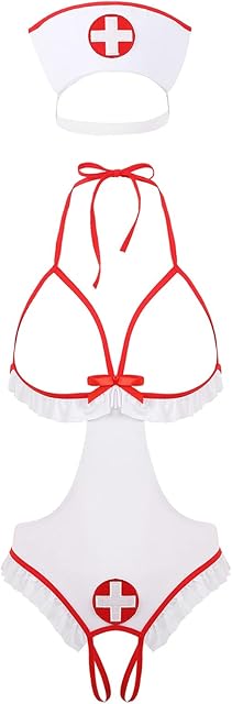Women Sexy Lingerie Nurse Cosplay Uniform Costume Exotic Apparel Exotic Halloween Outfit