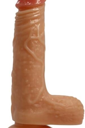 7" Realistic Suction Cup Dildo for G-Spot & P-Spot Stimulation - Hands-Free Solo Play & Strap-On Compatible - Raised Veins and Bumps for Internal Pleasure - Sex Toys for Men and Women - Beige