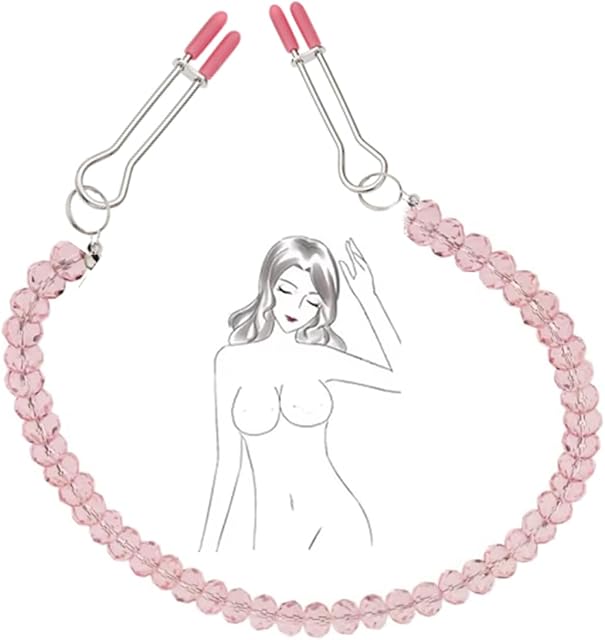 BDSM Nipple Clamps Couples Sex Toys with Jewelry Chain Necklace, Adjustable Metal Nipple Clamp Sex Pleasure Tools for Women,Nipple Clips Breast Flirting Stimulation for Couples Bedroom Sex Game Play