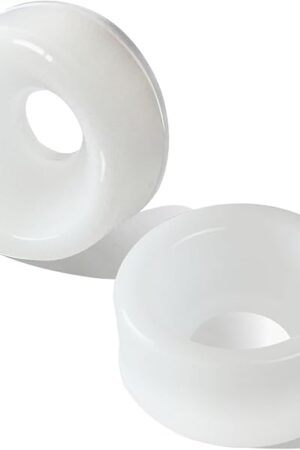 2-Piece Premium Silicone Penis Pump Sleeve Male Sex Toys, 2 Sizes, Fits 259-Inch Cylindrical Penis, Stretchy, Soft, Comfortable, Durable Silicone Vacuum-Sealed Ring Penis Enlarger Accessory (White)