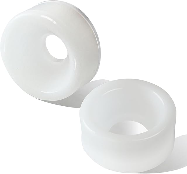2-Piece Premium Silicone Penis Pump Sleeve Male Sex Toys, 2 Sizes, Fits 259-Inch Cylindrical Penis, Stretchy, Soft, Comfortable, Durable Silicone Vacuum-Sealed Ring Penis Enlarger Accessory (White)