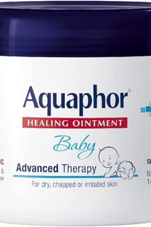 Aquaphor Baby Healing Ointment Advanced Therapy Skin Protectant for Chapped or Dry Skin, Drool Rash and Diaper Rash Ointment, 14 Oz Jar