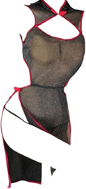 Lace Deep V Neck Lingerie Set with G string or Asian Style Cheongsam 2 pc set. Perfect for Weddings/Valentines