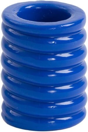 Doc Johnson TitanMen - Cock Cage - Use as C-Ring or Ball Stretcher - Firmer Erections - Gives Your Boys a Tug - Stretch-to-Fit - Blue
