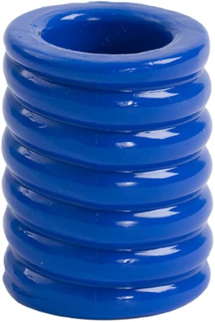 Doc Johnson TitanMen - Cock Cage - Use as C-Ring or Ball Stretcher - Firmer Erections - Gives Your Boys a Tug - Stretch-to-Fit - Blue
