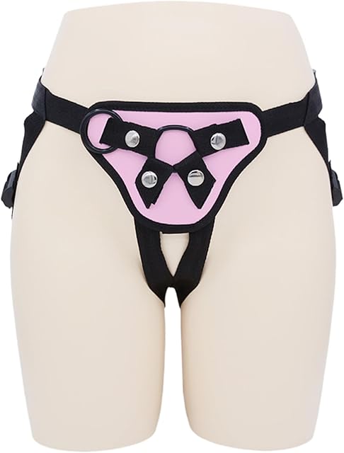Female Dildo Wearable Pants LES Sex Harness Sex Toys with O-Rings for Couples, Strap-on Dildo Pants, Lesbian Straps Trousers for Butt Plug (Pink)