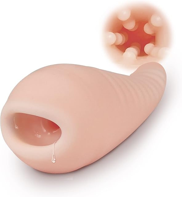 Fishmouth Sucking Extrusion Male Masturbator Stroker, Portable Anal Sex Doll Pussy Ass with Vagina Textured Blowjob for Men Masturbation Oral Sex Handjob Glans Training Tool
