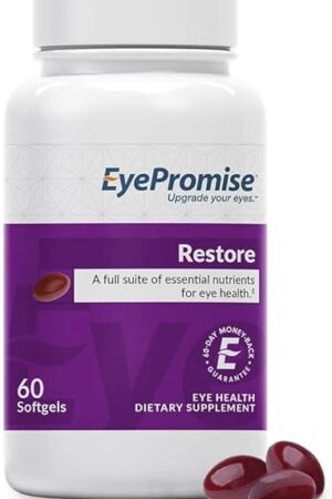 EyePromise Restore Supplement - 60 Softgel Capsules Containing Lutein, Vitamin C, Vitamin D, Vitamin E, Omega-3 Fish Oil, and Zeaxanthin - A Patented Complete Eye Health Formula