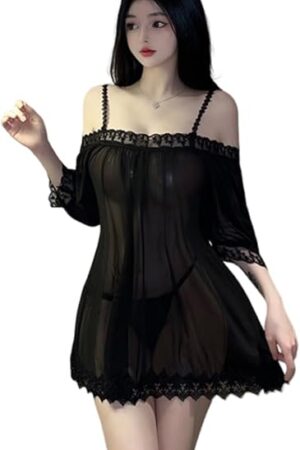 Women's sexy lace nightgown cosplay camisole dress Japanese tight sleepwear cute anime doll lingerie