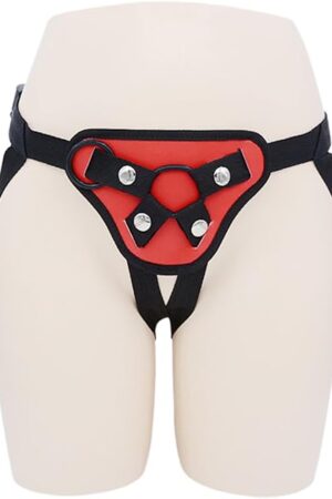 Female Dildo Wearable Pants LES Pants Sex Harness Sex Toys with O-Rings for Couples, Strap-on Dildo, Lesbian Straps Trousers for Butt Plug (red)