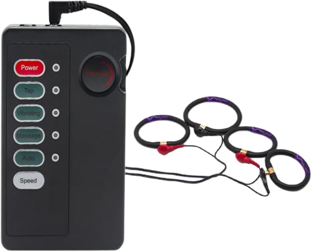 Electric Shock Penis Ring 4pcs Cock Ring Extender Enlarger Enhancer for Adult Men Masturbators Sex Toys