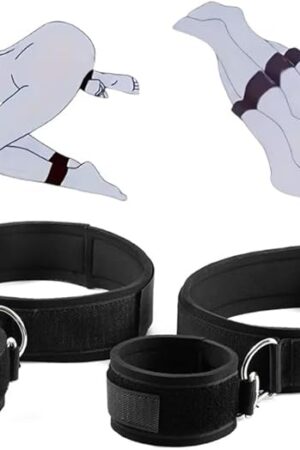 BDSM Bondage Couple Handcuffs for Bedroom Restraints SM Sex Toys for Women with Adjustable Bondage Rope Handcuffs Wrist-to-Thigh for Adult Sex Game Play