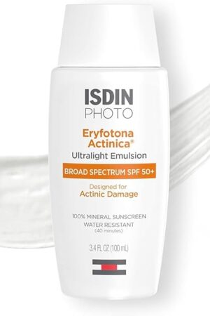 ISDIN Eryfotona Actinica Zinc Oxide and 100% Mineral Sunscreen Broad Spectrum SPF 50+, No White Cast, Suitable for Sensitive Skin