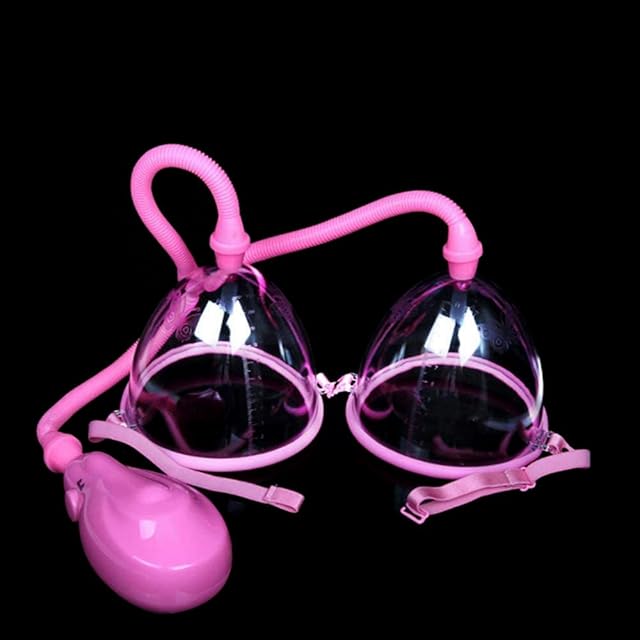 Honeypleasures Electric Breast Pump Dual Suction Cupping Nipple Massage Enlargement Enlarger Set for Female Sex Toy (Large)