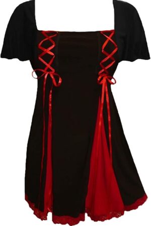 Gemini Princess S/S Corset Top: Victorian Gothic Women's Babydoll Chemise for Everyday Halloween Cosplay