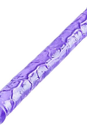 11.8 * 1.3 inch Small Double Headed Dildo, Extra Long Realistic Dildo, Purple Double Ended Penis G Spot/Anal Plug, Dual Sided Slim Adult Sex Toy with Veins and Glans for Women/Men/Lesbians/Couple