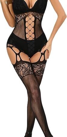 Womens Fishnet Bodystocking Mesh bodysuit One Piece Jumpsuit Sexy Exotic Lingerie Teddy Lingerie Nightwear