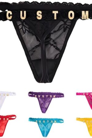 Custom Thong With Name Personalized Thongs for Women Customized Thong Lingerie DIY Rhinestone Name Sexy Underwear Gift