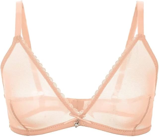 CYHWR Sheer Mesh Transparent Unlined Bra Sexy Wireless Underwear