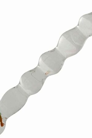 9 Inch Ribbed Glass Dildo with Lube 1oz | G-Spot Dildos | Double-Ended Dildos | Glass Sex Toys
