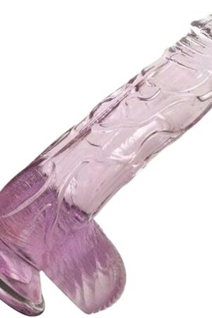 6.7 Inches Realistic Jelly Dildo Crystal G-spot Dildo Suction Cup for Women Hand Free Play Flexible Soft Lifelike Penis Dong Adult Sex Toys for Vaginal and Anal Stimulation, Purple