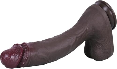 XXL 12.59'' Dual Density Realistic Dildo  Ultra-Thick Silicone Penis with Strong Suction Cup for Hands-Free Play, Anus Dilation & Prostate Stimulation, Adult Sex Toy