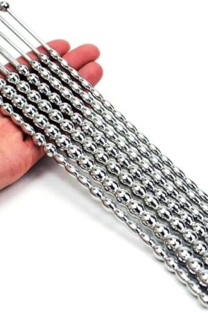 3PCS-BDSM Super Long Smooth Metal Stainless Steel urethral Sounds urethral Plug urethral Rod Masturbation Horse Eye Stick Insert urethral Rod Pull Beads 5/6/7mm