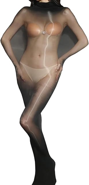 Women's Oil Shiny Bodystocking 5D Body Stockings for Women Sexy Full Body Stocking Nylon Bodysuit