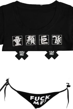 Anime Lingerie Sexy Bra and Panty Set Naughty Crop Top Cosplay Costumes