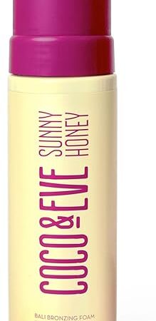 Coco & Eve Sunny Honey Bali Bronzing Self Tanner Mousse - (Medium) All Natural Sunless Tanning Mousse | Instant Self Tanning Lotion with Bronzer and Skin Moisturizer (67 fl oz)