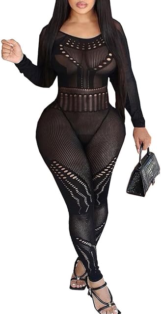 Womens Lingerie Fishnet Bodystocking Attached Stockings Soft Bodysuit Sexy Nightwear Plus Size