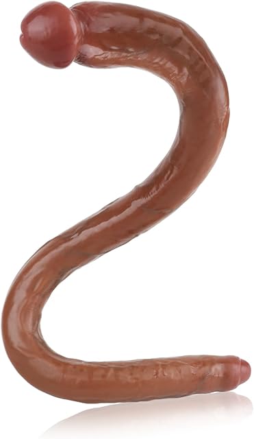 Double Sided Dildo Silicone Realistic Long Anal Dildos with Different End Sizes Penis with Glans Veins G-spot Prostate Massage Masturbation Sex Toys for Couples Women and Men (S)