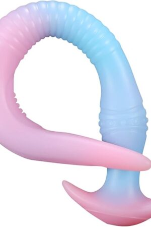 114? Fantasy Long Anal Plug Dildo, Soft Liquid Silicone Material, Suitable for Male and Female Vaginal Prostate Massage, Anal Training, G-Spot Stimulation, Pink