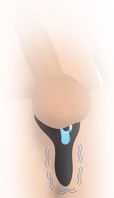 Dick Massager Sex Toy for Men, Penis Ring Male Vibrator Taint Balls Stimulator, Masturbator Sex Toys for Man Silicone Cockring - USA Made