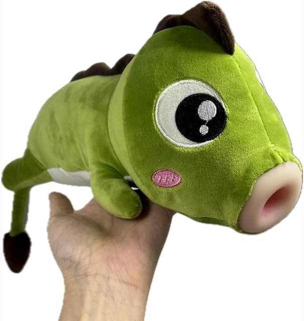 Furry Green Dinosaur Plush Doll with Mouth Animal Toy for Male Sexual Pleasure Pussy Adult Sex Toys Stroker Blowjob Male Toy for Masturbation Blowjob Masturbate Blow Job Furry