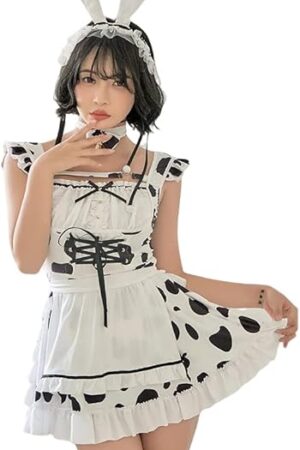 Ladies sexy cosplay costume cow suit pajamas Japanese cute maid Anime lingerie Halloween