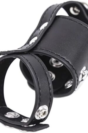 BDSM PU Leather Cock Strap and Ball Stretcher Harness Cock Ring Ball Divider Sex Toys Slave Adult Products Fetish Bondage