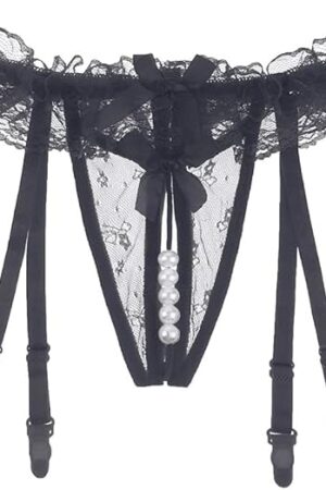 WomenSexy lingerie, sexy lace hollow jumpsuit, women's uniform, passionate, no-take-off pajamas, Ladies' garter belt bow design