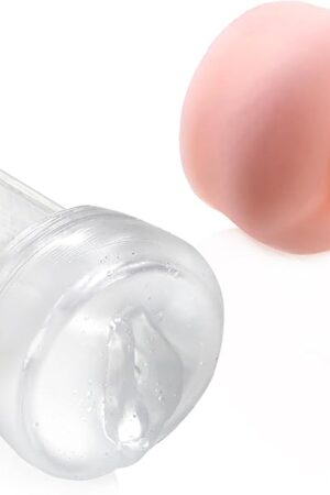 2 Piece Extended Men's Penis Pump Cover Masturbator Sleeve Realistic Vagina Cover Replacement Seal Cap Large 25-inch Cylindrical Penis Pump Cover for Stronger Erections (Short Pink +Clear)