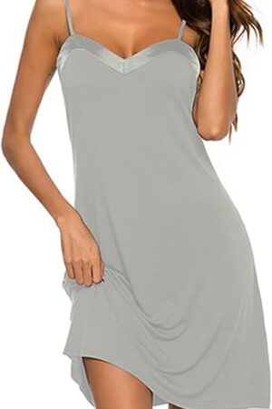 Women Spaghetti Straps Nightgowns Sleeveless Chemise Sexy Sleep Shirt Elegant Camisole Nightdress Pajamas Dresses