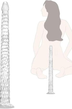 151"/38cm Long Realistic Dildo - Extra Length for Deep G-Spot & Prostate Stimulation, Flexible Silicone Anal Plug with Powerful Suction Cup - Ultimate Depth Exploration Toy for Women, Men & Couples