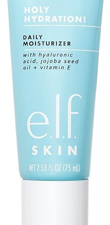 elf SKIN Holy Hydration! Daily Hydration Moisturizer, Ultra-Hydrating Formula, Infused with Aloe, Jojoba Oil & Shea Butter, Vegan & Cruelty-Free, 253 Fl Oz