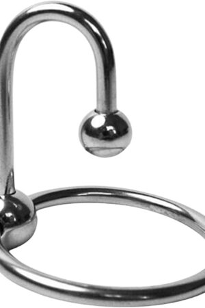 ERUN Stainless Steel Penis Cock Ring Urethral Plug Steel Balls Penis Rings Male Aid Enhancer Adult Sex Toy (S)